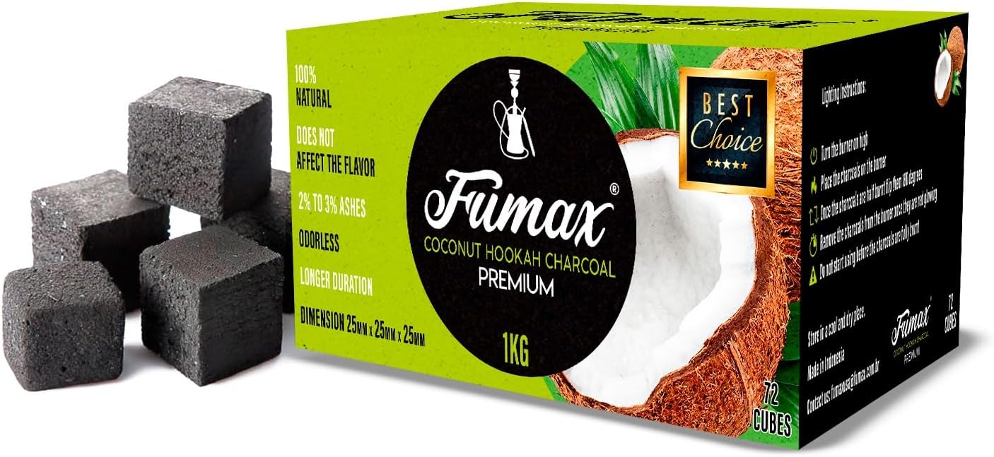 Fumax Premium Coconut Charcoal 1kg Cube – 5StarHookah