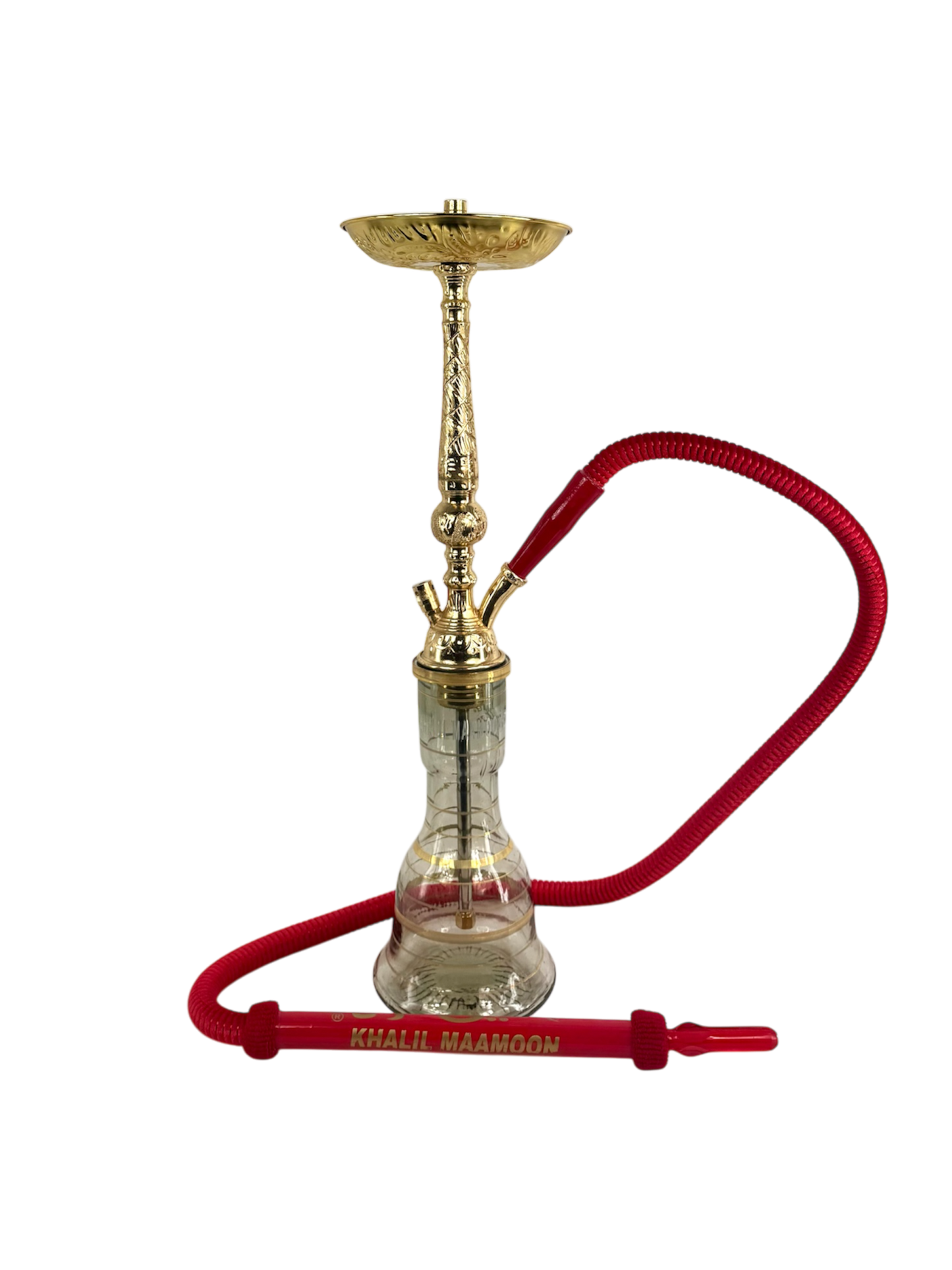 Khalil Mamoon Golden Cross Hatch Hookah