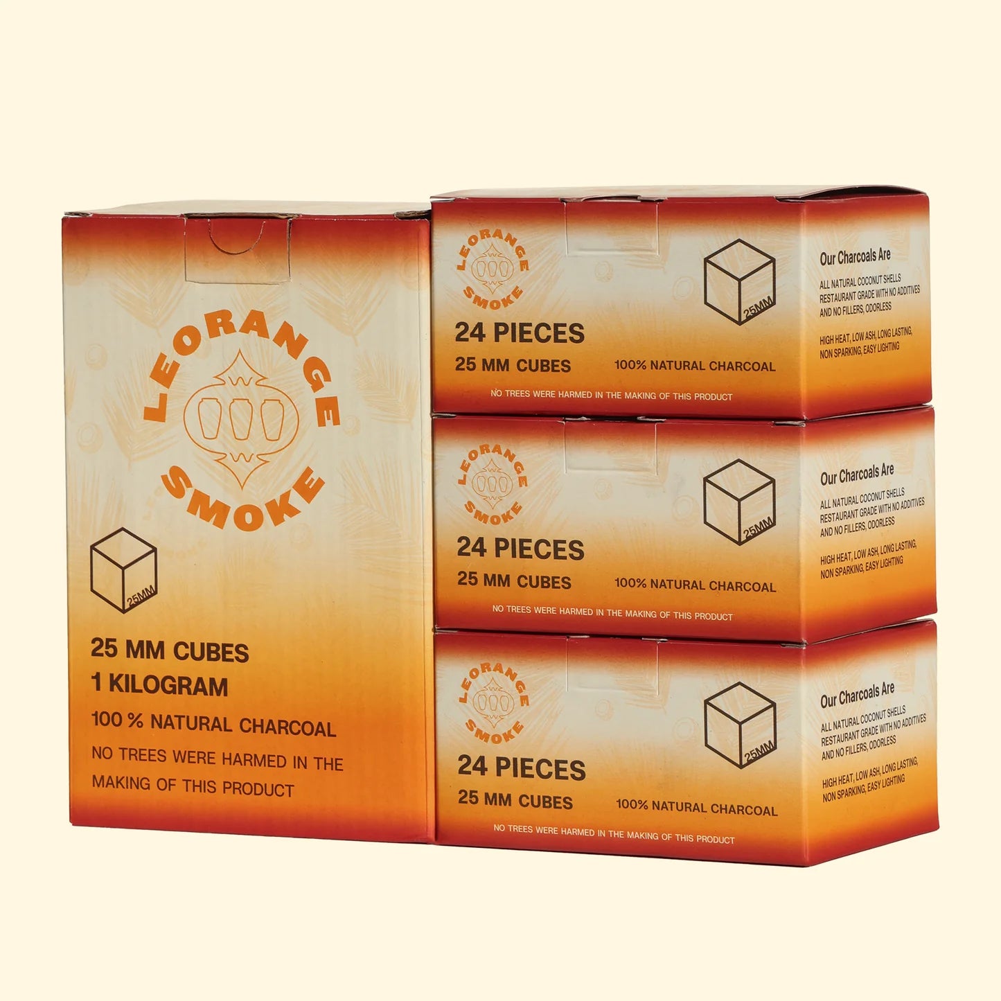 LeOrange Hookah Charcoal 24-Piece 25MM Cube