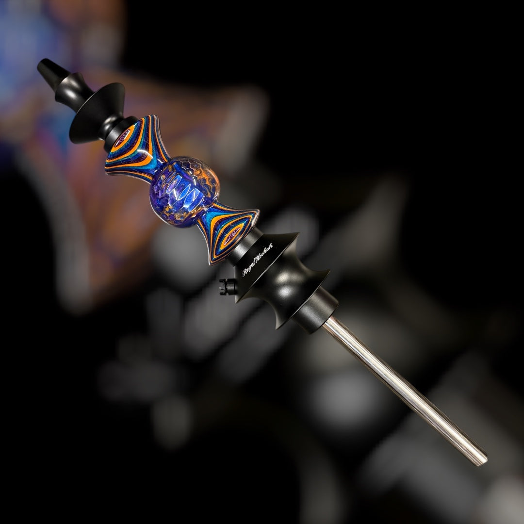 Regal Hookah Pawn Epoxy Blue Honeycomb Shape #5
