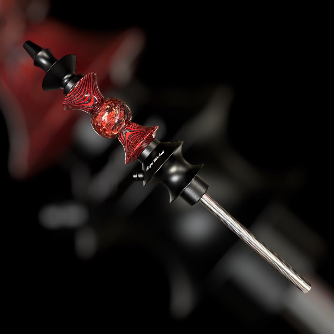 Regal Hookah Pawn Epoxy Red Wood Shape #5
