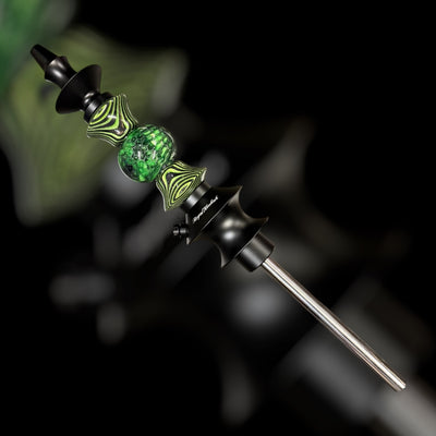 Regal Hookah Pawn Epoxy Green Wood Shape #5