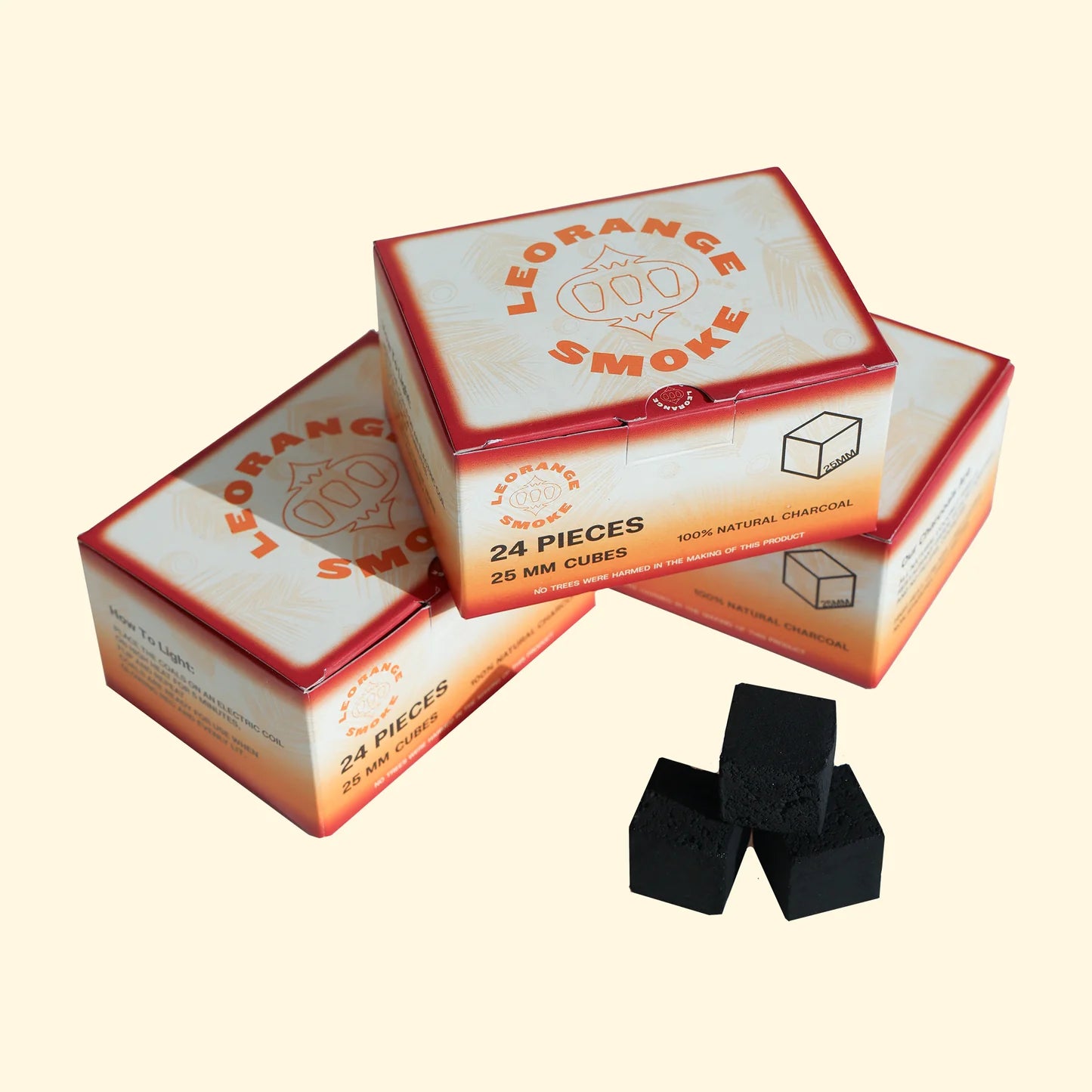 LeOrange Hookah Charcoal 24-Piece 25MM Cube
