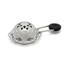 Kaloud Lotus II heat management device in silver, side angle view showing the domed vented top and folding key handle